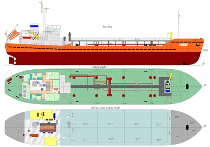 Проект переоборудования нефтеналивного судна пр. 610 двойными бортами и вторым дном с подъемом палубы на 1 метр (проект Р5164)