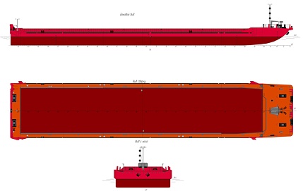 Переоборудование трюмной баржи проекта Р29Б в баржу площадку с повышением класса (проект Р5102В)